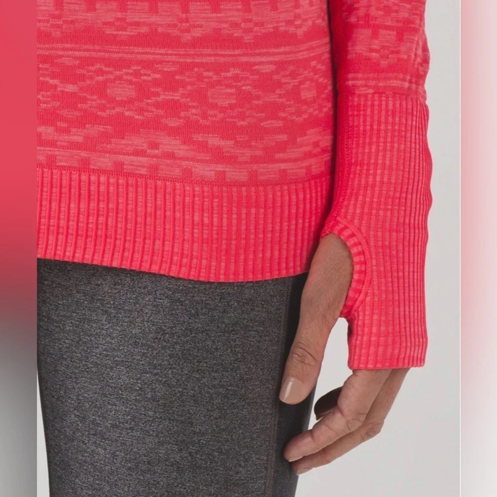Lululemon sz 6 Rest Less Pullover Heathered Electric Coral NWOT new condition